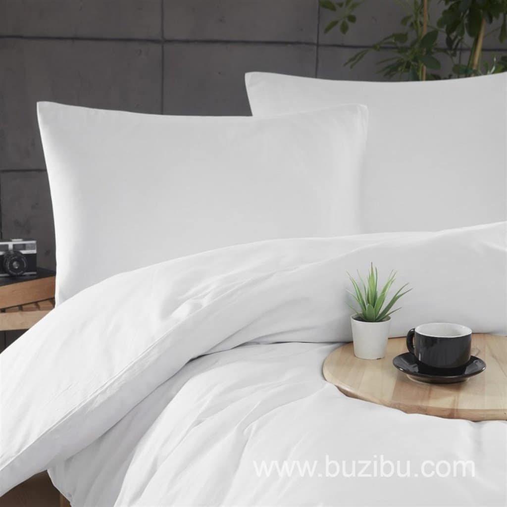 Otel Tipi Çift Kişilik Nevresim Takımı Beyaz Akfil 57 Tel